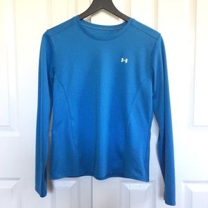 Under Armour L/S HeatGear Tee Blue sz Large